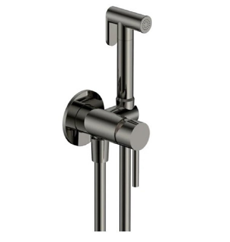 Изображение товара Гигиенический душ Aquame Siena AQM6217GM со смесителем вороненая сталь gunmetal