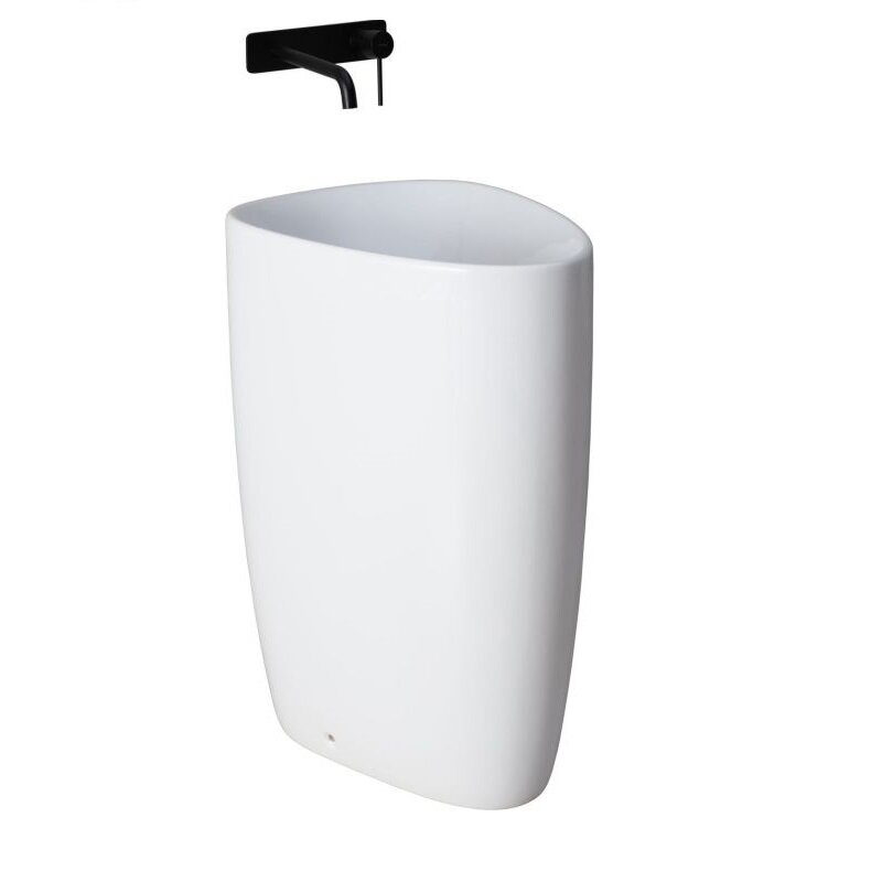 Изображение товара Напольная раковина Allen Brau Infinity 44.2 см керамическая белая угловая