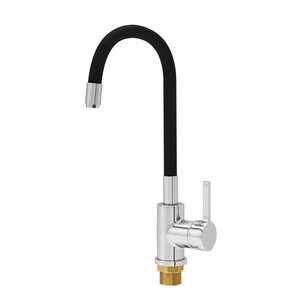 Изображение товара Смеситель для кухонной мойки Aringa Твид AR02023BL, с гибким изливом, черный/хром