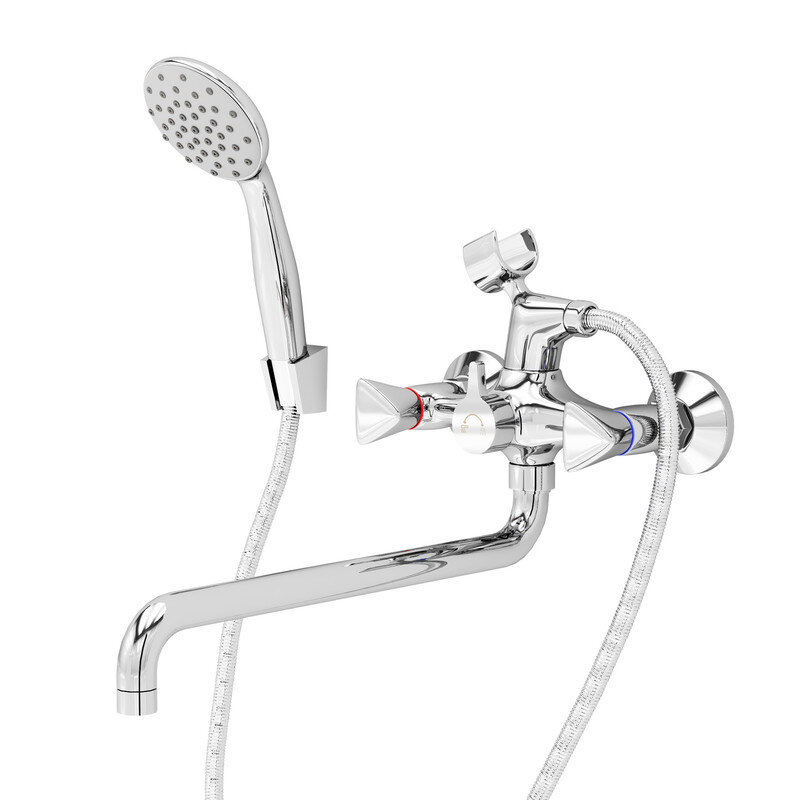 Изображение товара Смеситель для ванны и душа Aringa Арно AR02024CH с душевым гарнитуром хром