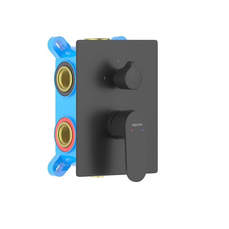 Изображение товара Современный смеситель для ванны и душа Aquatek Оберон AQ1247MB черный матовый