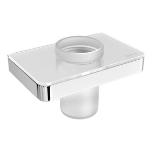 Изображение товара Стакан держатель Lemark Glass Line 9731034, хром/белое стекло