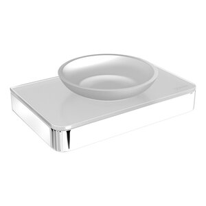 Изображение товара Мыльница Lemark Glass Line 9741037 хром/белое стекло