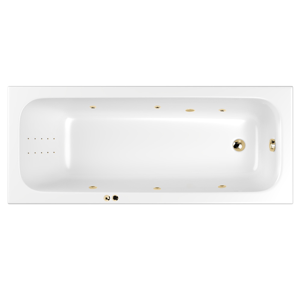 Изображение товара Гидромассажная акриловая ванна Whitecross Vibe Line nano 170x70 см белый/золото Изображение товара Гидромассажная акриловая ванна Whitecross Vibe Line nano 170x70 см белый/золото