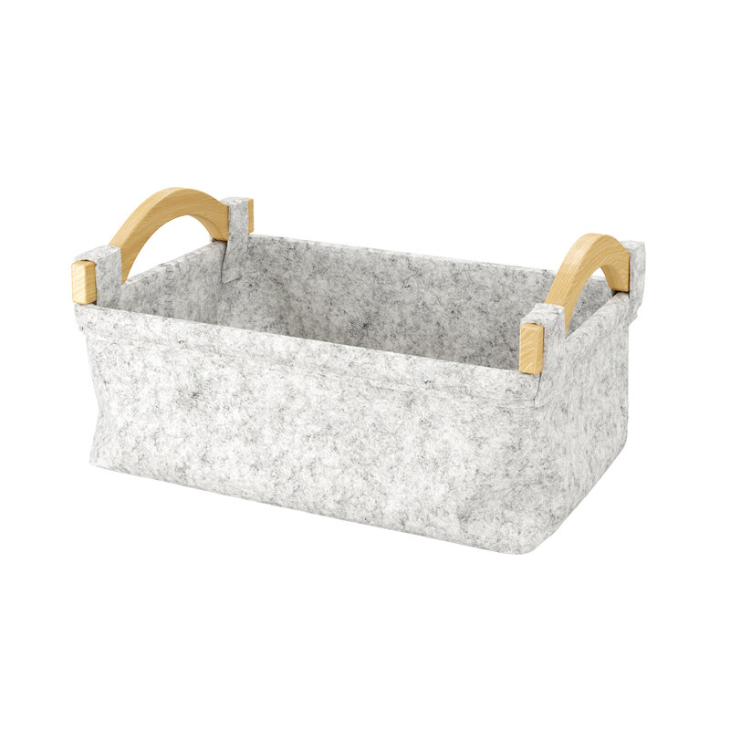 Изображение товара Корзина для белья WasserKraft Aula WB-110-L, 37.5х25.5х13 см, серая