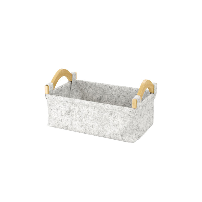 Изображение товара Корзина для ванной комнаты WasserKraft Aula WB-110-S, серая, 27.5x17x10.5 см, войлок