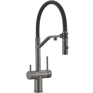 Изображение товара Смеситель для кухонной мойки Milacio MCU.557.GM, с подключением к фильтру, вороненая сталь, gunmetal