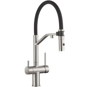 Изображение товара Смеситель для кухонной мойки Milacio MCU.557.SS, с подключением к фильтру, цвет сталь нержавеющая