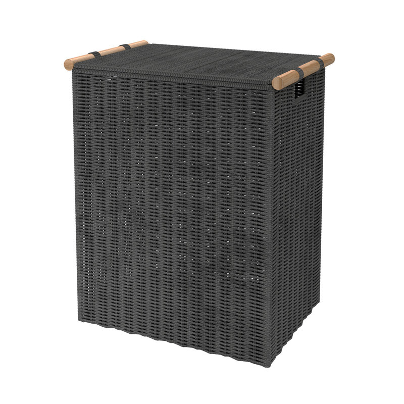 Изображение товара Корзина для белья WasserKraft Gollach WB-330-L, ширина 42 см, глубина 30 см, высота 52 см, черная