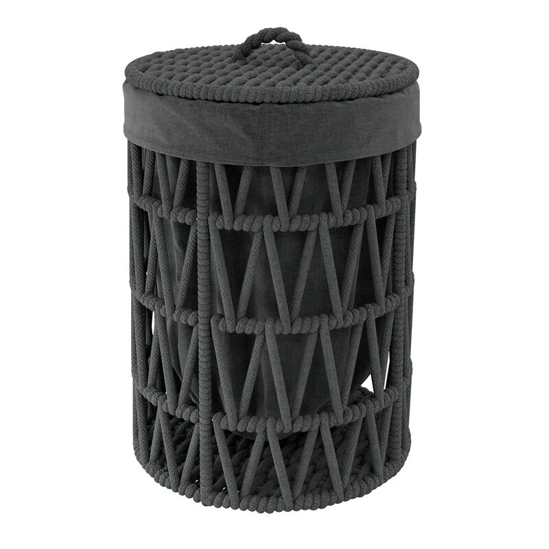 Изображение товара Корзина для белья WasserKraft Mosel WB-460-L 46x46x61 см черная, прочная и стильная