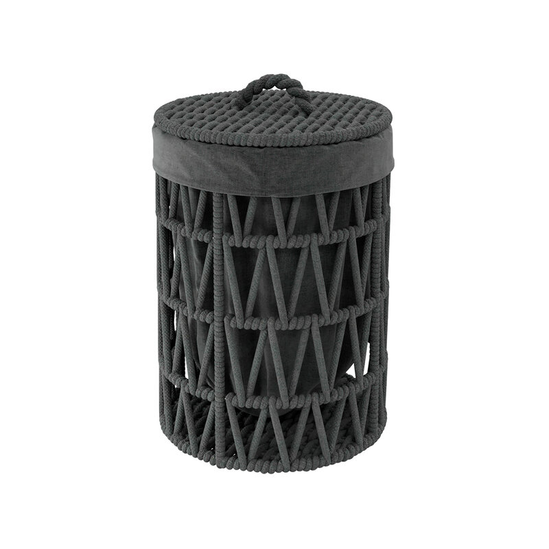 Изображение товара Корзина для белья WasserKraft Mosel WB-460-S черная 36х36х55 см