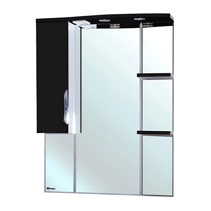 Изображение товара Зеркальный шкаф Bellezza Лагуна 85 см, с подсветкой, черный, левый/правый