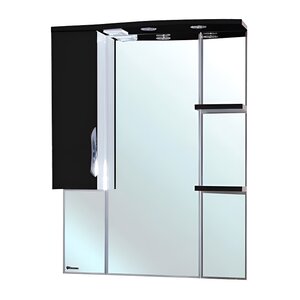 Изображение товара Зеркальный шкаф Bellezza Лагуна 85 см с подсветкой черный угловой подвесной