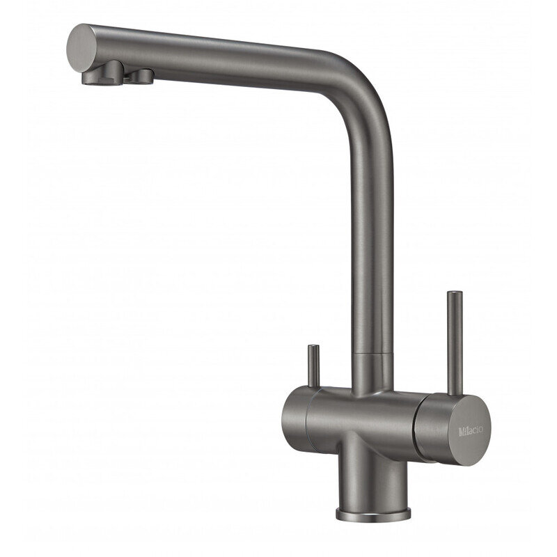 Изображение товара Стальной смеситель для кухонной мойки Milacio MCU.558.GM с подключением к фильтру, Gunmetal