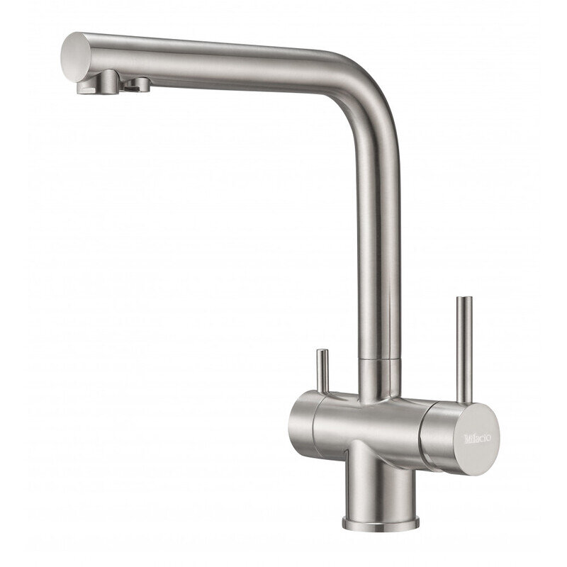 Изображение товара Смеситель для кухонной мойки Milacio MCU.558.SS с подключением к фильтру из нержавеющей стали Испан