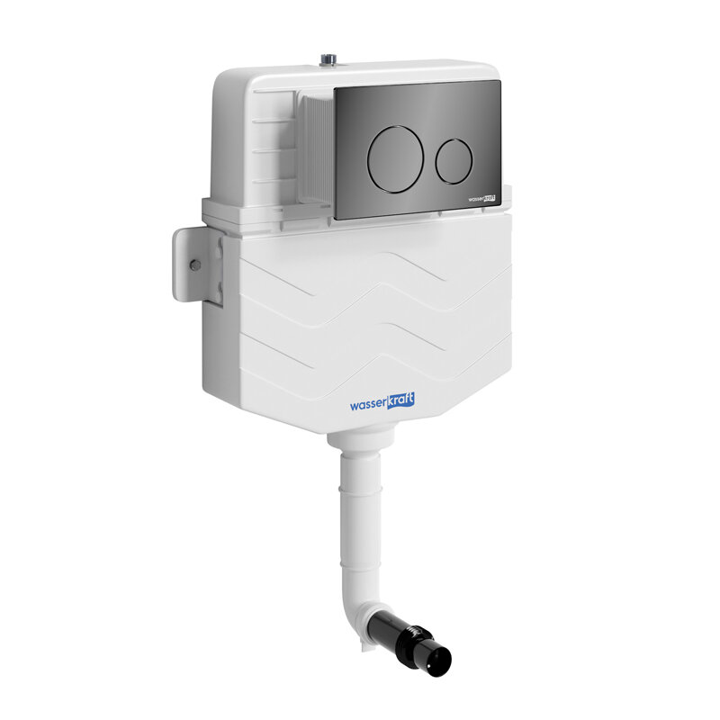 Изображение товара Смывной бачок WasserKraft Aller 10 с механической кнопкой черный глянец 10 лет гарантия