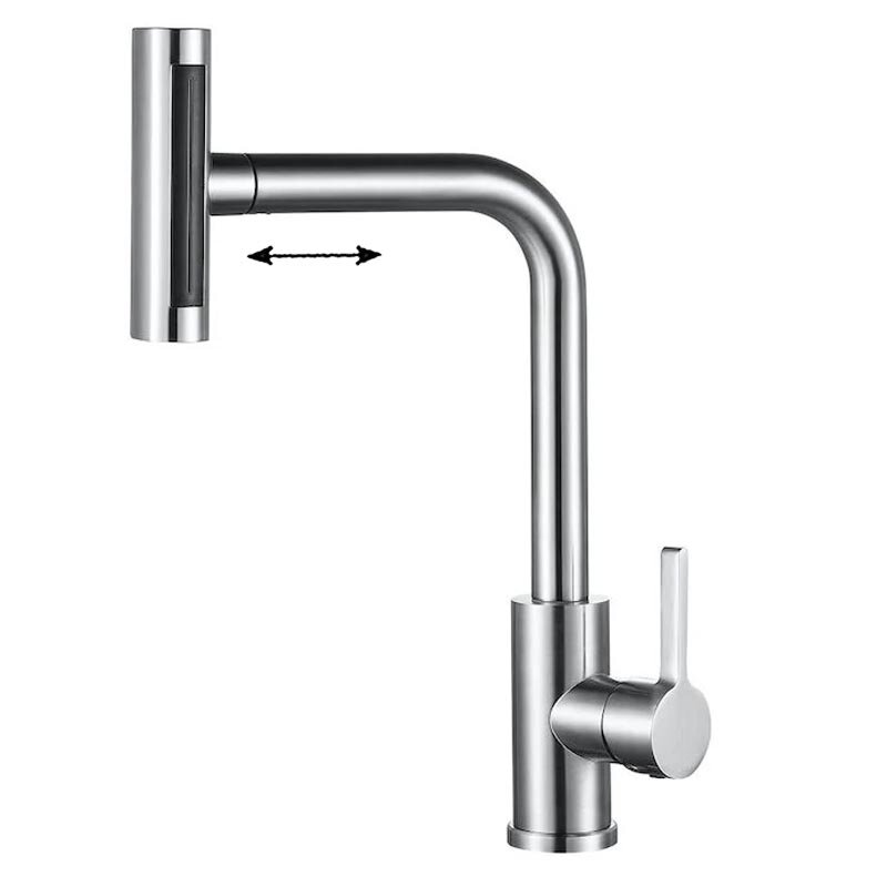 Изображение товара Кухонный смеситель Zorg Steel Hammer INOX с выдвижным изливом и матовой сталью Изображение товара Кухонный смеситель Zorg Steel Hammer INOX с выдвижным изливом и матовой сталью