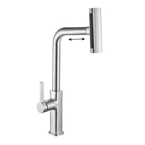 Изображение товара Смеситель для кухни Zorg Steel Hammer SH 092 SATIN с вытяжной лейкой, сатин