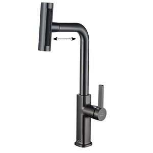 Изображение товара Смеситель для кухни Zorg Steel Hammer SH 092 PVD GRAFIT с вытяжной лейкой, графит