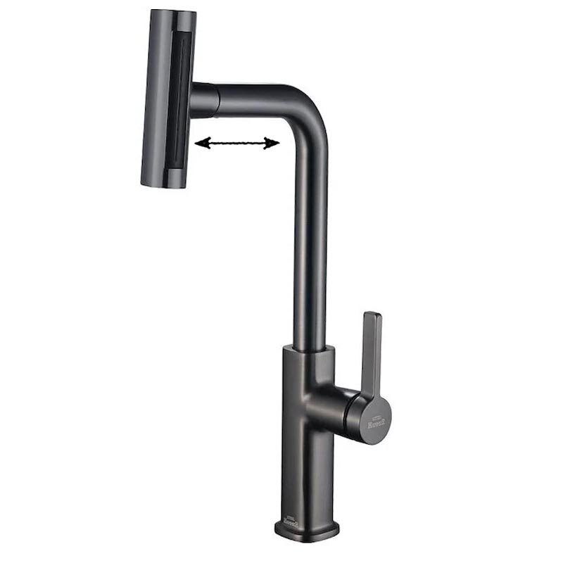 Изображение товара Смеситель для кухни Zorg Steel Hammer SH 092 PVD GRAFIT с вытяжной лейкой, графит