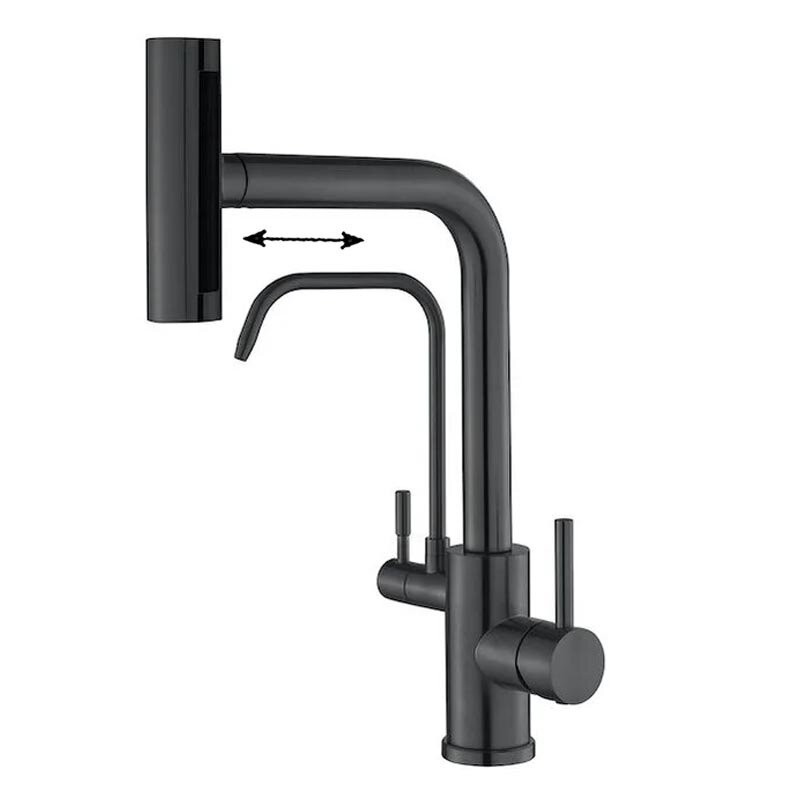 Изображение товара Смеситель для кухни под фильтр Zorg Steel Hammer SH 091 PVD GRAFIT с вытяжной лейкой