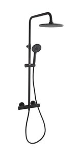Изображение товара Современная термостатическая душевая система Ramonsoler Drako с тропическим душем черный матовый