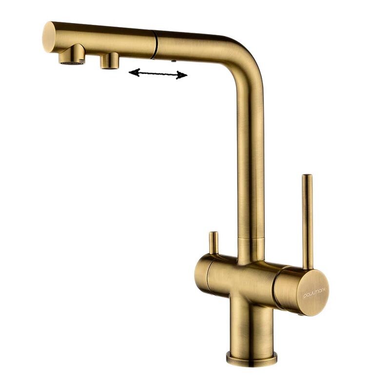 Изображение товара Смеситель Paulmark Serpentine Se213222-BR для кухни с фильтром, бронза