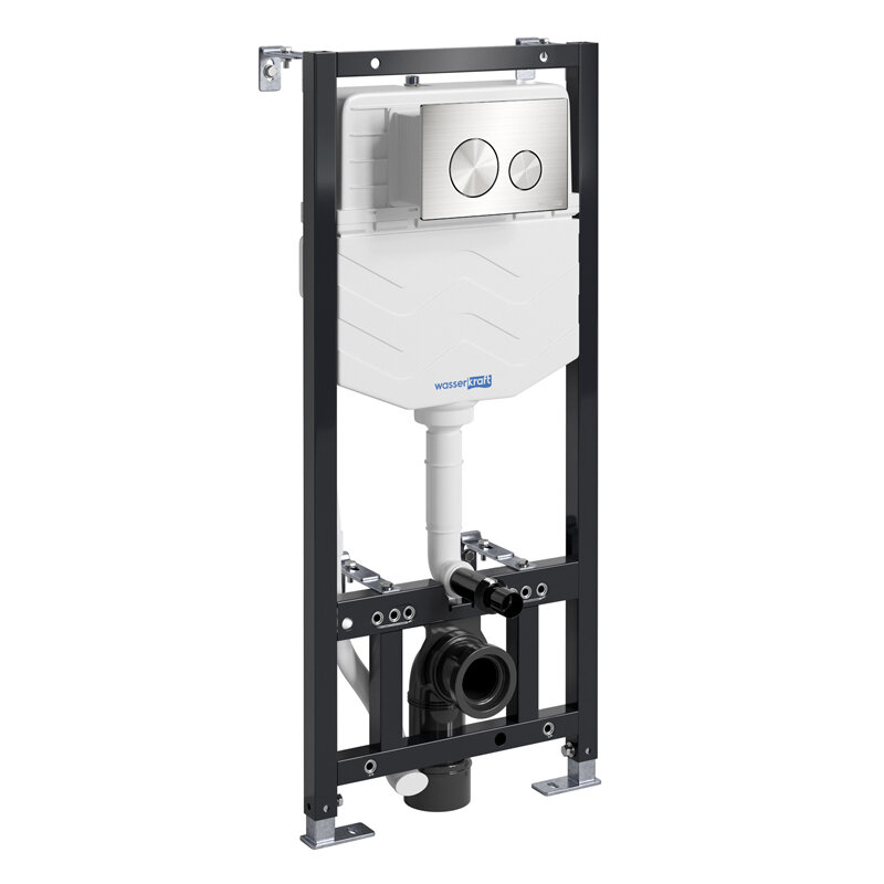 Изображение товара Инсталляция для унитаза WasserKraft Aller 10 10TLT.010.ME.BN02, механическая клавиша цвет никель