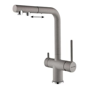 Изображение товара Смеситель Paulmark Serpentine для кухни с подключением к фильтру питьевой воды серый