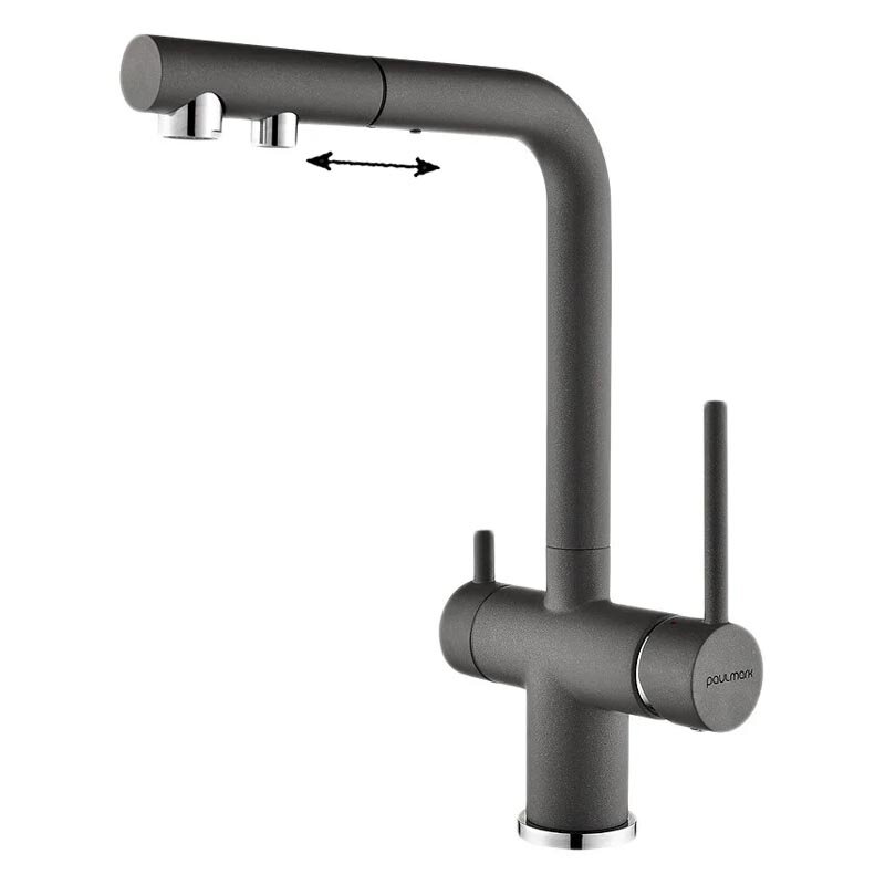Изображение товара Смеситель Paulmark Serpentine Se213222-GRM для кухни с подключением к фильтру
