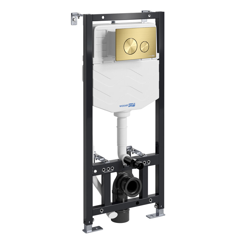 Изображение товара Инсталляция для унитаза WasserKraft Aller 10 10TLT.010.ME.MG02, механическая клавиша цвет золото матовое Изображение товара Инсталляция для унитаза WasserKraft Aller 10 10TLT.010.ME.MG02, механическая клавиша цвет золото матовое