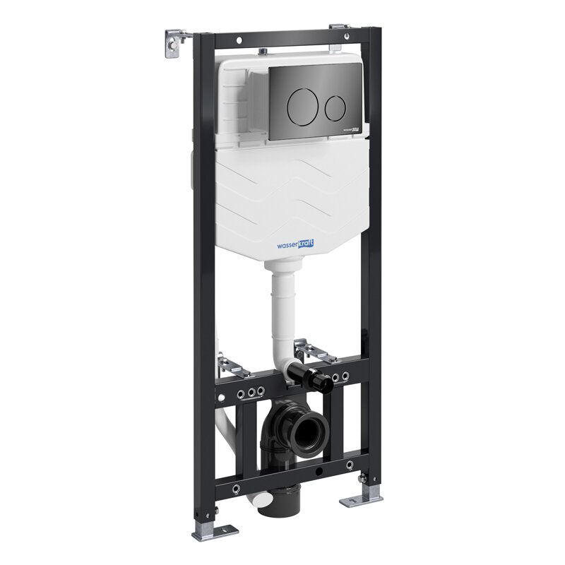 Изображение товара Инсталляция для унитаза WasserKraft Aller 10 10TLT.010.ME.PB02, механическая клавиша черный глянец