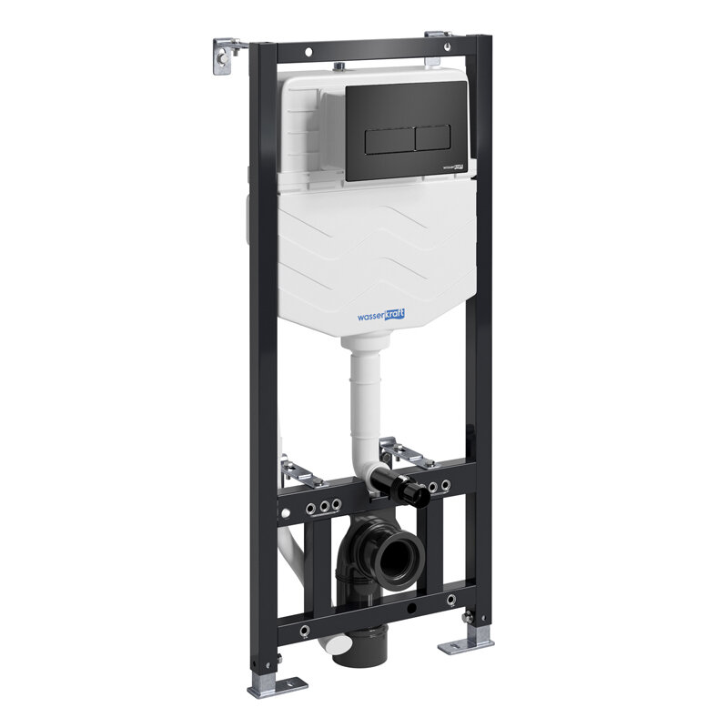 Изображение товара Инсталляция для унитаза WasserKraft Aller 10 с механической клавишей черный матовый