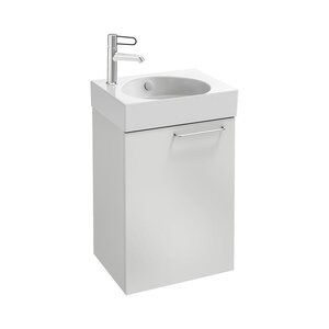 Изображение товара Тумба под раковину Jacob Delafon Odeon Rive Gauche EB2580G-R5-G1C, 45 см, петли слева, ручка хром, цвет белый глянцевый