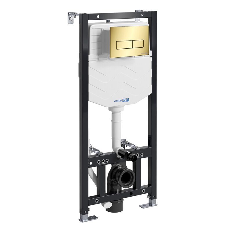 Изображение товара Инсталляция для унитаза WasserKraft Aller 10 10TLT.010.ME.PG03, механическая клавиша цвет золото глянцевое