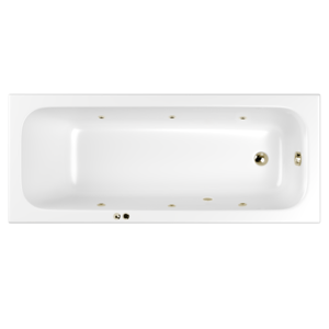 Изображение товара Ванна акриловая гидромассажная Whitecross Vibe Soft, 0105.170070.100.SOFT.BR, 170 x 70 см, белый/бронза