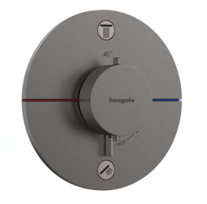 Изображение товара Смеситель для душа Hansgrohe ShowerSelect Comfort S, 15554340, на 2 потребителя, термостатический, шлифованный черный хром