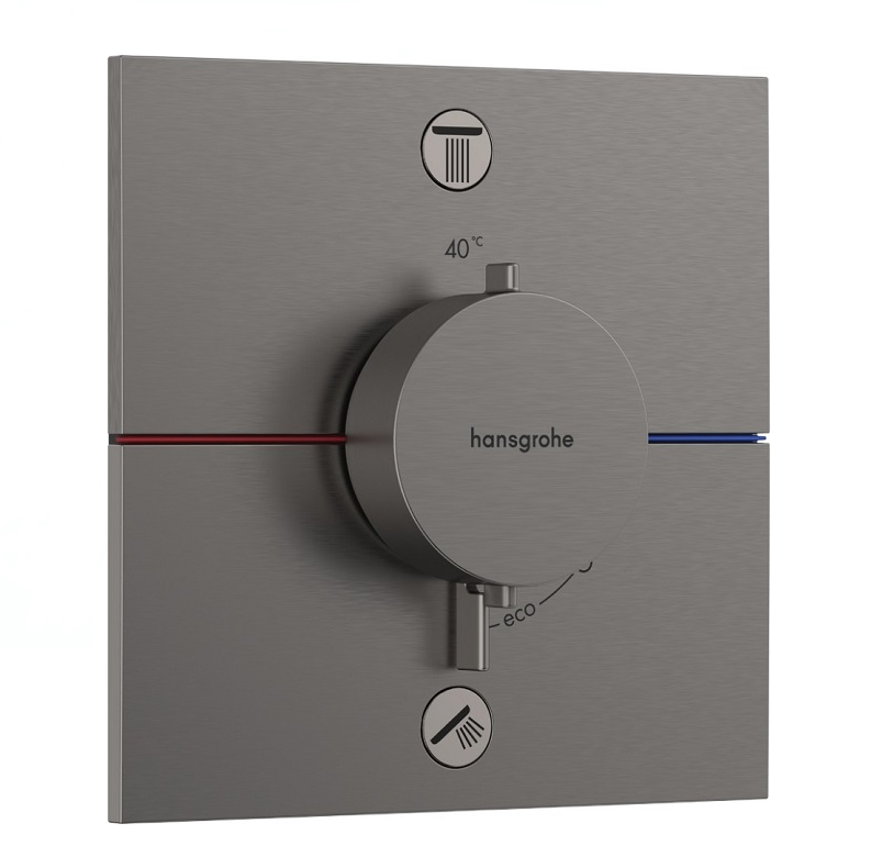 Изображение товара Смеситель для душа Hansgrohe ShowerSelect Comfort E, 15572340, на 2 потребителя, термостатический, шлифованный черный хром