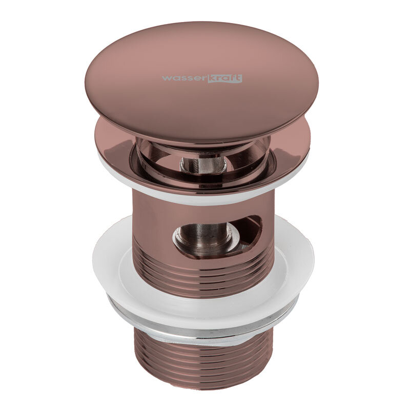 Изображение товара Донный клапан Wasserkraft A336 для раковин с переливом золото розовое