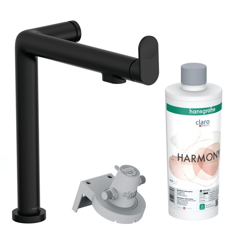Изображение товара Смеситель для кухонной мойки Hansgrohe Aqittura, 76802670, с функцией фильтрации и минерализации, черный матовый