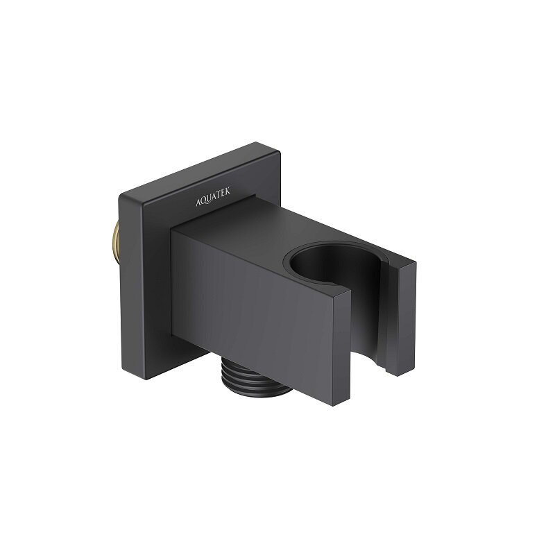 Изображение товара Шланговое подсоединение Aquatek AQ2463MB, с держателем, цвет черный матовый