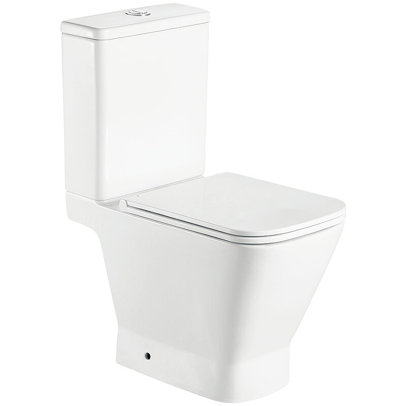 Изображение товара Унитаз-компакт AQUAme безободковый с сиденьем микролифт белый фаянс