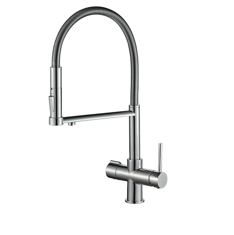 Изображение товара Смеситель для кухни Zorg Steel Hammer SH 2002 CR с гибким изливом, хром