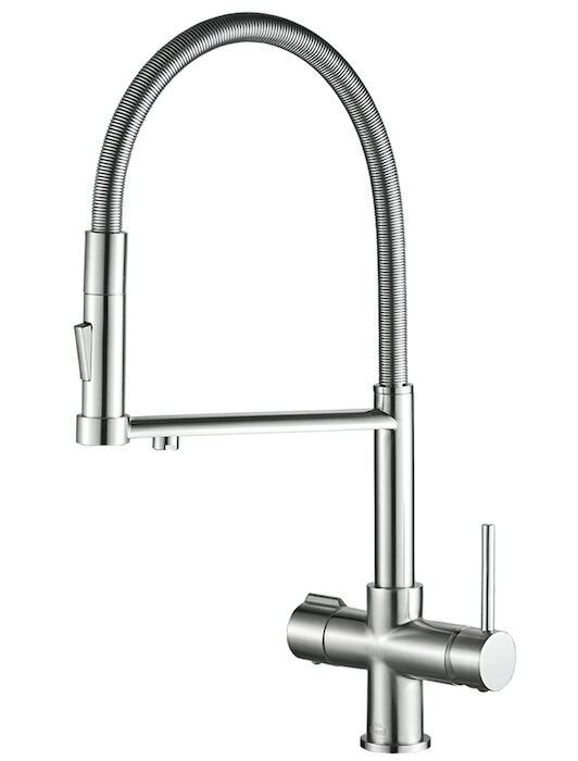 Изображение товара Смеситель для кухни Zorg Steel Hammer SH 2002 SATIN с гибким изливом и подкл. фильтр