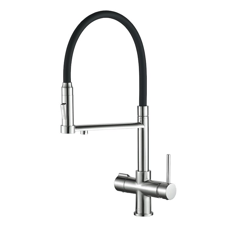 Изображение товара Смеситель для кухни Zorg Steel Hammer SH 2003 SATIN с гибким изливом, сатин Изображение товара Смеситель для кухни Zorg Steel Hammer SH 2003 SATIN с гибким изливом, сатин