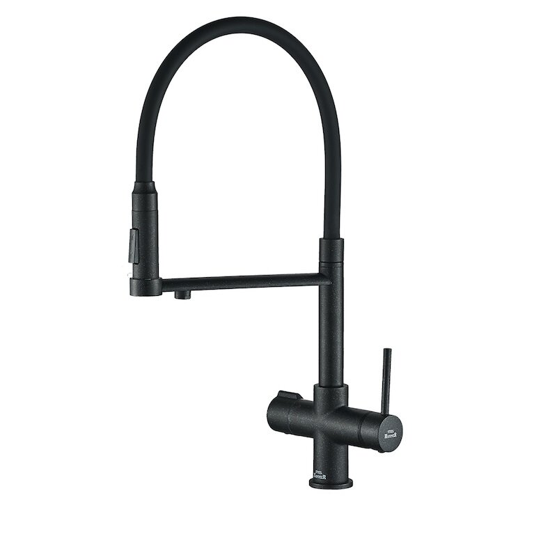 Изображение товара Смеситель для кухни Zorg Steel Hammer SH 2003 BLACK с гибким изливом, черный матовый