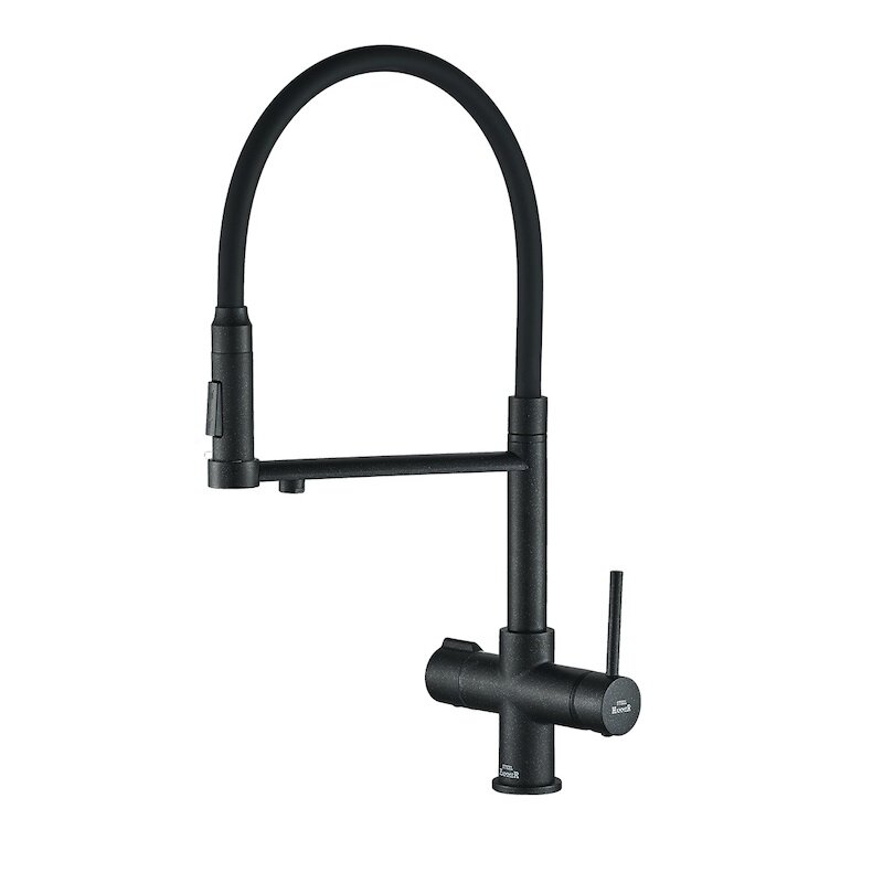 Изображение товара Смеситель для кухни Zorg Steel Hammer SH 2003 PVD GRAFIT с гибким изливом, графит