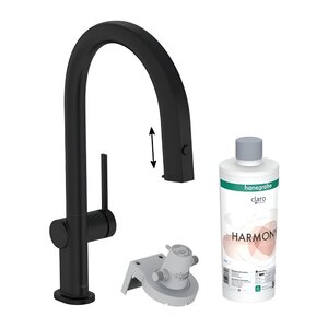 Изображение товара Смеситель для кухонной мойки Hansgrohe Aqittura, 76801670, с функцией фильтрации и минерализации, черный матовый