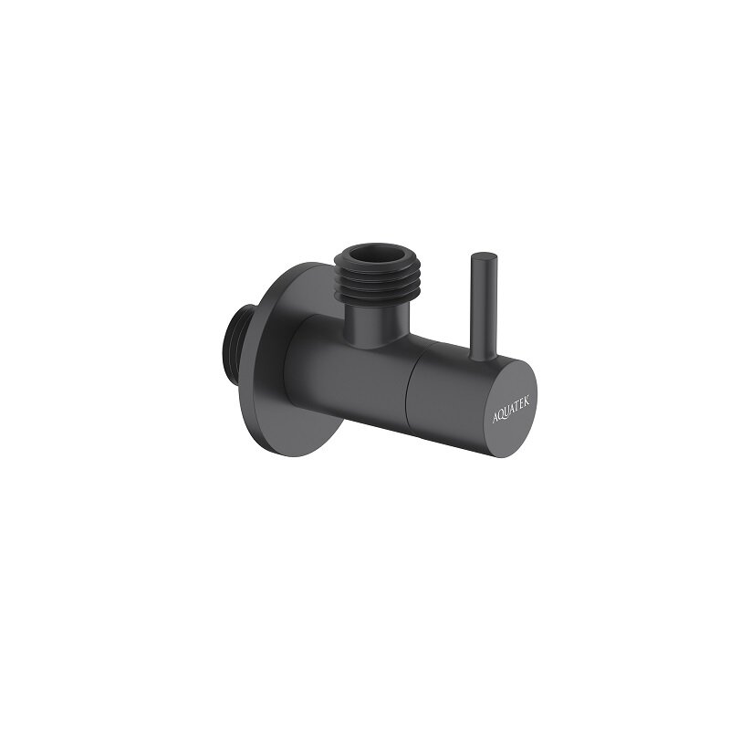 Изображение товара Шланговое подсоединение Aquatek AQ2452MB, с запорным вентилем, цвет черный матовый