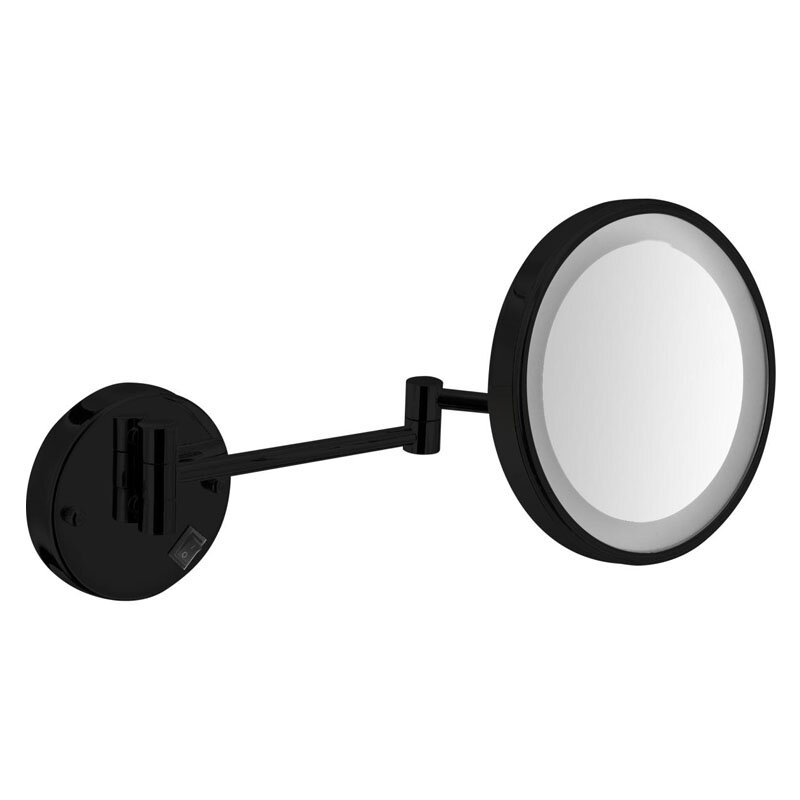 Изображение товара Зеркало косметическое Nofer 08006.N, 16 см, с LED подсветкой, увеличение х3, черное
